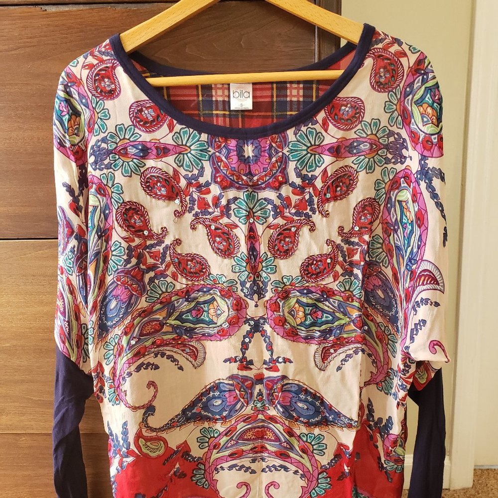 Bila Sheer Jeweled Blouse
